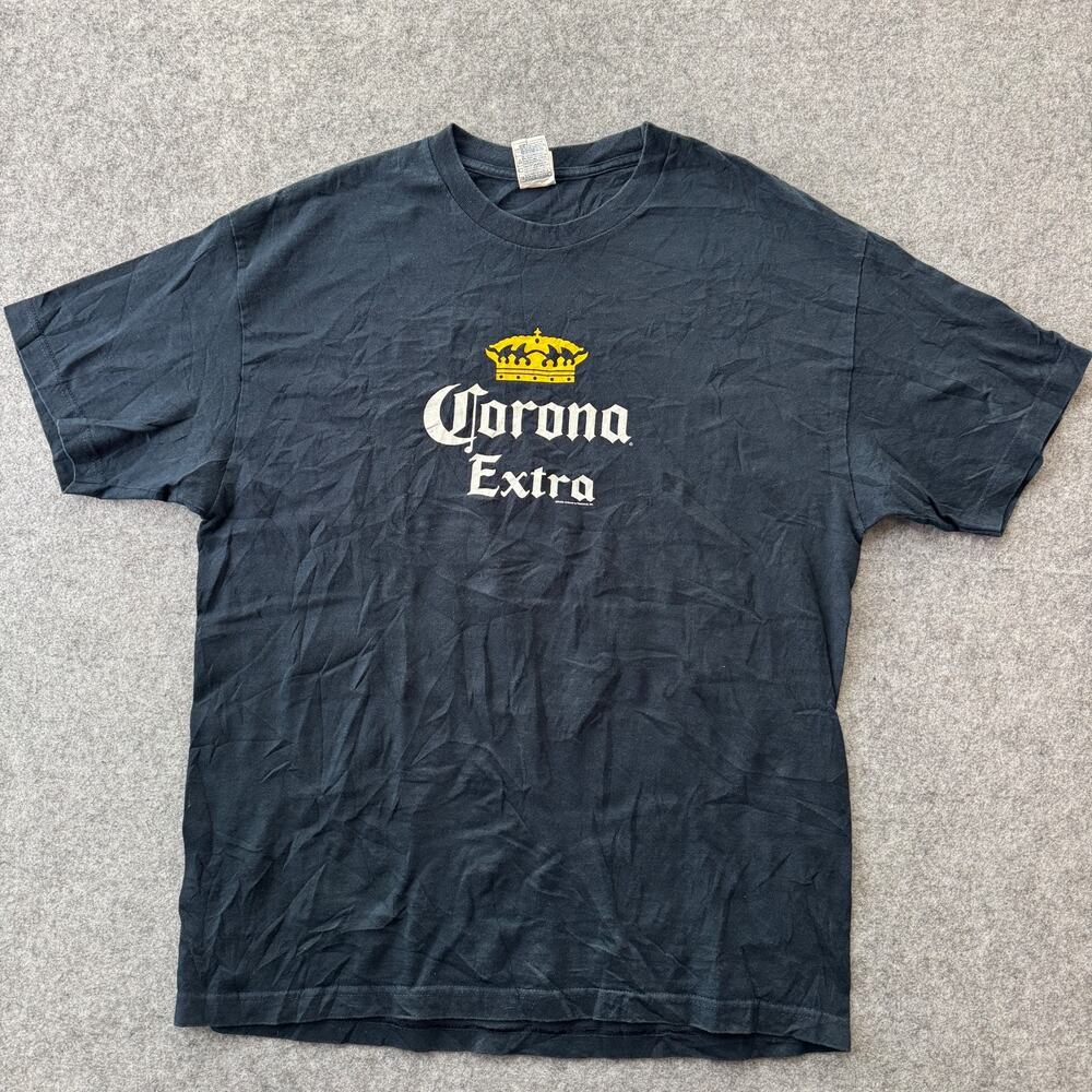 Vintage Corona Beer T Shirt Made in Mexico Navy Blue Size XL S04